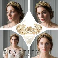 ราคา พร้อมส่ง!! คาดผมมงกุฎช่อใบไม้สีทอง ประดับศรีษะเพิ่มดีเทลเก๋ไก๋สไตล์กรีก (8880903140)