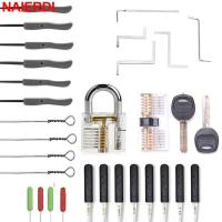 ราคา Naierdi เครื่องมือช่างกุญแจพร้อมกุญแจฝึกเลือกชุดประแจความตึงเครียดเครื่องมือกําจัดกุญแจหัก (26912791196)