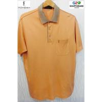 ราคา YSL Yves Saint Laurent แท้ เสื้อยืดโปโลแขนสั้นส้มชาเย็น (7338850237)