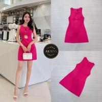 ราคา ชุดเดรสสีชมพู มินิเดรสแขนกุดทรงเข้ารูปน่ารัก งานป้าย Arada (27525311063)