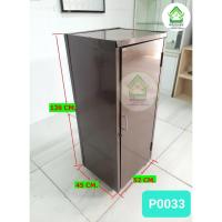 ราคา P0033 ตู้เหล็กเก็บของ มีกันตก ทรงสูง บานเปิดเดี่ยว มีล้อ มือสอง งานDIY (24914074005)