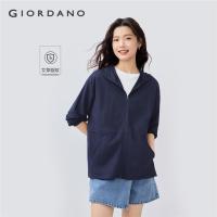 ราคา GIORDANO WOMEN Anti-mosquito drawstring waist hoodie jacket 05375455 (27175374314)