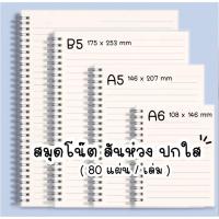 ราคา สมุดโน๊ต สันห่วง ปกใส กันน้ำ ขนาด A6/A5/B5 (29167023391)
