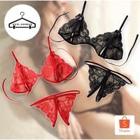 ราคา ชุดชั้นใน+กางเกงชั้นใน จีสตริงลูกไม้เซ็กซี่ เปิดเป้า ซีทรู ชุดชั้นในเซ็กซี่ มี5สี พร้อมส่งจากไทย (14046842198)