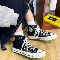 ราคา แฟชั่นใหม่ Ins Flyerse รองเท้าผ้าใบรองเท้าตัดสูงสไตล์ Converse สำหรับผู้หญิงและผู้ชายขนาด แฟชั่น (23388772655)