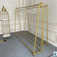 ราคา ชั้นวางโชว์เสื้อผ้า ราวแขวนเสื้อสีทอง ราวโชว์แบบรวม (29283004305)