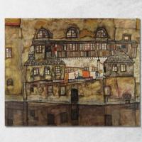 ราคา House Wall On The River Egon Schiele, esh69 ภาพพิมพ์บนผ้าใบแคนวาส (43752948774)