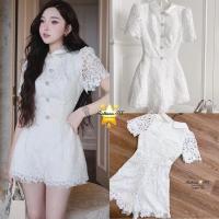 ราคา Code : T183 จั้มสูทลูกไม้ จั้มสูทสีขาว งานป้าย Rattana (28316627290)