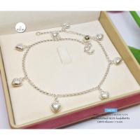 ราคา สร้อยข้อเท้าเงินแท้ 92.5% ลายผ่าหวาย ร้อยตุ้งติ้งหัวใจ-ตัดลาย(เรือนเงินแท้)(กระดิ่ง 1 ลูก) น่ารักๆ ยาว 9.2" : L0070 (7165951264)