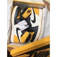 ราคา Nike Air Jordan 1 High OG Yellow Toe ของแท้ 100% 9Us (15791664257)