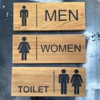 ราคา ป้ายห้องน้ำ Men women toilet set D ป้ายไม้สักแท้ ทนแดด ทนฝน ทนความชื้น (42526371909)