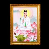 ราคา รูป พระแม่กวนอิม เจ้าแม่กวนอิม พระโพธิสัตว์ อวโลกิเตศวร ปาง ประทับบัว ประทานพร รูปขนาด A6 พร้อมกรอบรูป (23631619847)