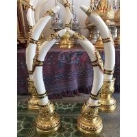 ราคา งาช้าง ไม้แกะสลัก พร้อมฐาน ตกแต่ง หิ้งพระ โต๊ะบูชา (10808791272)