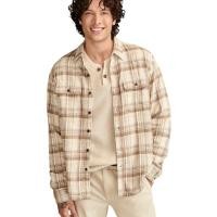 ราคา KEMEJA Lucky Brand เสื้อเชิ้ตยูทิลิตี้แขนยาวลายสก๊อตทอลายทแยงขนาดใหญ่/เสื้อเชิ้ตผ้าสักหลาดแบรนด์โชคดี (28935811936)