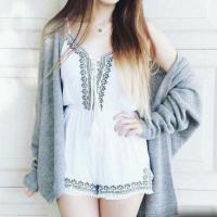 ราคา จั้มสูทกางเกงขาสั้นสายเดี่ยวปักลาย (309286232)