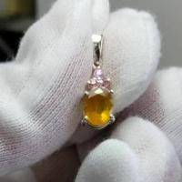 ราคา S8จี้เงินแท้พลอยบุษราคัมแท้พร้อมส่ง (28152238799)