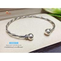 ราคา กำไลข้อมือเงินแท้ แบบเกลียว หัวกำไลเม็ดเงิน กำไลขยายได้ HAN0117 (1680134536)