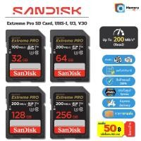 ราคา (ส่งด่วน) SANDISK SDcard Extreme PRO 32GB/64GB/128GB/256GB (200MB/s) UHS-I U3 C10 V30 4K memory card กล้อง แท้ (9378276887)