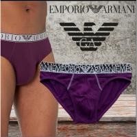 ราคา กางเกงในชาย Emporio Armani brief สีม่วง ไวโอเลต ขอบขาว size S** (42868818418)