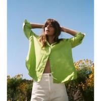 ราคา ZARA เสื้อเชิ้ตลินิน แขนสามส่วน กระดุมสีดำ เสื้อแขนยาว (18642747459)