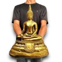 ราคา หลวงพ่อโตวัดบางพลี พิมพ์ใหญ่ สีทองเก่า ฐานกว้าง 7 นิ้ว สูง 9 นิ้ว เรซิ่น (24153820343)