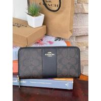 ราคา COACH F54630 ACCORDION ZIP WALLET IN SIGNATURE (28363204689)