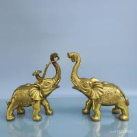 ราคา วัตถุ เครื่องประดับช้าง คู่ทองเหลืองช้างสีบรอนซ์ Lucky Elephant ดูดซึมน้ํามงคล Ruyi P4OY (42576034602)