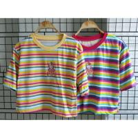 ราคา เสื้อครอปสีรุ้งเรนโบว์ ลายปัก น่ารักๆ (5402170430)