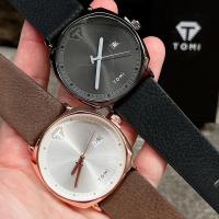 ราคา TOMI นาฬิกาข้อมือผู้ชาย แบรนด์แท้ 100% กันน้ำได้ สายหนัง หน้าปัดขนาด 43 มม มีวันที่ กล่องตามภาพฟรี (20933346087)