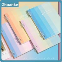 ราคา ZHUANKE สมุดโน๊ตเกลียว, แผ่นจดบันทึกหน้าแบบมีรู A5, เส้นแนวนอนหนาสมุดไดอารี่สีหน้าด้านในนักเรียน (43765011777)
