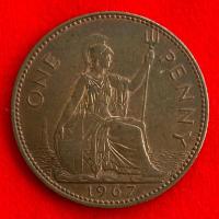 ราคา เหรียญอังกฤษ United Kingdom 1 penny ปี 1967 เหรียญ​ต่างประเทศ (26262910861)