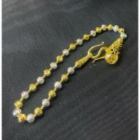 ราคา สร้อยข้อมือ2กษัตริย์ เม็ดขนาด4มิล ลายเม็ดมะยม 1บาท สินค้างานไทย ไม่ดำ (22610675487)