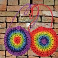 ราคา กระเป๋าทรงกลม สีรุ้ง/รุ้งพาทเทล/สีพื้นวินเทจ (1309695694)