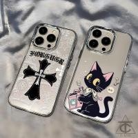 ราคา เคส TPU ใสชุบไฟฟ้าสุดหรู iPhone 11 13 14 12 15 16 Pro Max XR 6 7 8 Plus X XS Max เคสไอโฟน16 เคสไอโฟน11 ลายแมวดำน่ารัก (41654250243)