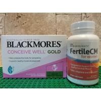 ราคา Blackmores + FertilCM ทานคู่กันเพิ่มมูกไข่ตก บำรุงไ่ข่สวยและผนังมดลูกหนา #folic ovaboost วิตามินเตรียมตั้งครรภ์ธรรมชาติ (5378639698)