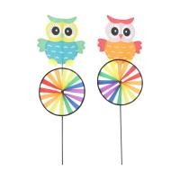 ราคา 2ชิ้นนกฮูกเครื่องประดับกังหันลมของเล่นตกแต่งลานลม (สุ่มสไตล์) (42020223251)