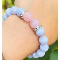 ราคา กำไลหินนำโชคคาเซโดนี+หินโรสควอส (22442176239)