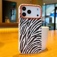 ราคา สําหรับ iPhone 17 Pro Max, เคส iPhone Air ELVEV Firm Leathe Zebra รูปแบบเลนส์โลหะขอบฝาครอบโทรศัพท์ดูด (42920237498)