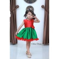 ราคา MERAH HIJAU Azzafran - Chloe Dress for Girls Elegant Red Green Christmas Dress Cheerful Christmas Look Party Dress (42675549528)