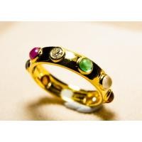 ราคา (R07 ชื่อแบบ "ทิวา") : แหวนทองคำทรงพิรอดประดับพลอยนพเก้าและเพชรแท้ (3863980965)