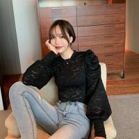 ราคา งานเกาหลี เสื้อลูกไม้เนื้อยืด แขนยาวยกบ่า เนื้อนิ่มยืดเยอะทรงสวยงานซาร่า ล่าสุด (3954854181)