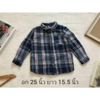 ราคา Zara เสื้อเชิ้ต แขนยาว ลายสก๊อต สีน้ำเงิน Sz.95 เสื้อผ้าเด็ก มือสอง (28166691737)