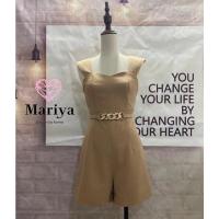 ราคา (4xl) จั๊มสูท จั๊มสูทขาสั้น งานสวยมาก ผ้าดี ทรงสวย เข็มขัดโซ่ งานป้าย mariya (5094041171)