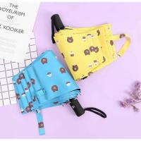 ราคา ร่มพับ3ตอน ขนาดพกพา กันยูวี กันแดด ลายตาราง ลายหมีบราวน์น่ารัก สีสันสดใส (21762566906)