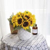 ราคา ดอกไม้ปลอม ช่อดอกไม้ อิน ดอกไม้ประดิษฐ์ช่อดอกไม้ดอกทานตะวันผู้ผลิตดอกไม้ประดิษฐ์พืชสีเขียวขายส่งตกแต่งงานแต่งงานข้ามพรมแดน ปี1038 (42726348914)