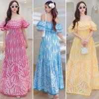 ราคา ชุดเดรสยาวงานปักทั้งชุดเดรสปาดไหล่งานป้าย (27827097078)