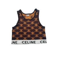 ราคา เสื้อกล้ามครอป สีนำ้ตาล ลายCeline เนื้อผ้าดี (43709564542)