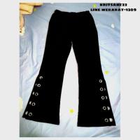 ราคา กางเกงขาบานประดับปลายขาด้วยห่วง (1345428424)