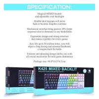 ราคา คีย์บอร์ดเกมมิ่งบลูสวิตท์ ปุ่มแมคคานิคอล OKER รุ่น K425 GAMING KEYBOARD MIXED BACKLIT Blue switch (40052340758)