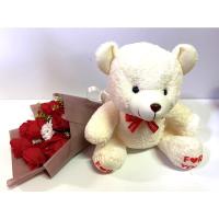 ราคา ช่อกุหลาบ + ตุ๊กตาหมีสีขาว ตุ๊กตาหมีสีขาว ช่อกุหลาบสีแดง ของขวัญวาเลนไทน์ ของขวัญโรแมนติก (17100191487)